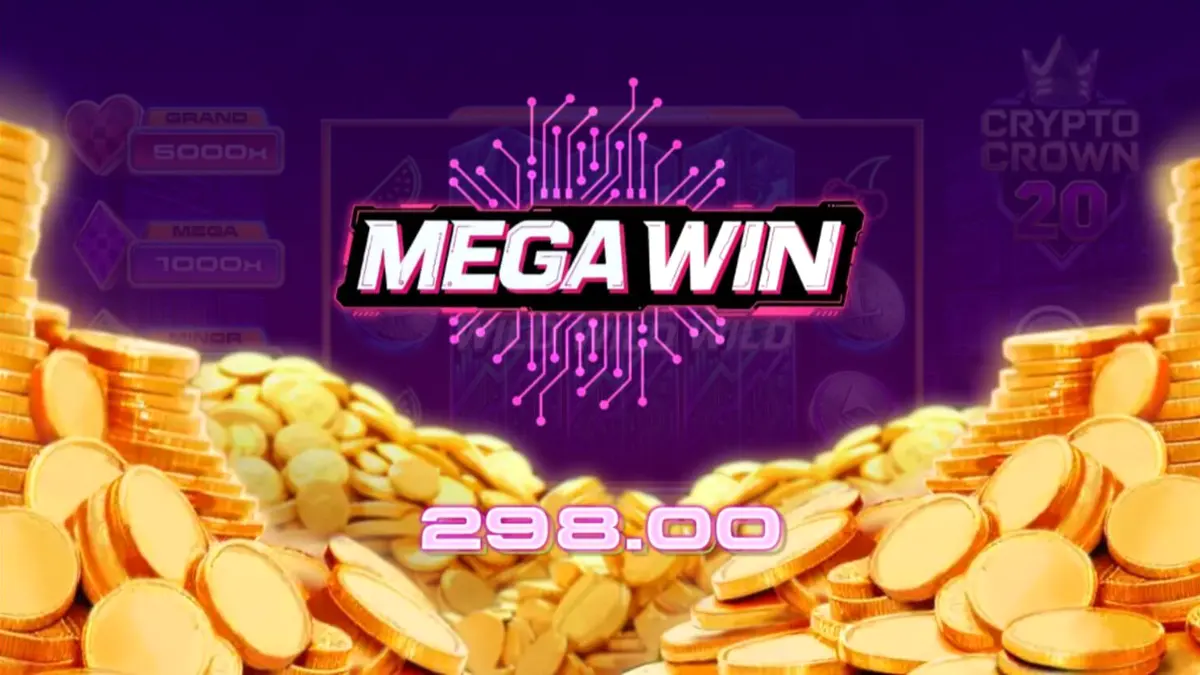 Tampilan layar permainan slot Crypto Crown 20 di perangkat seluler