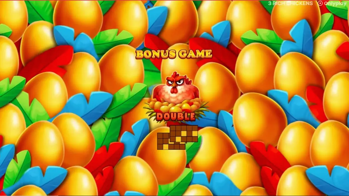 Tampilan visual slot 3 Rich Chickens dengan tema peternakan yang ceria